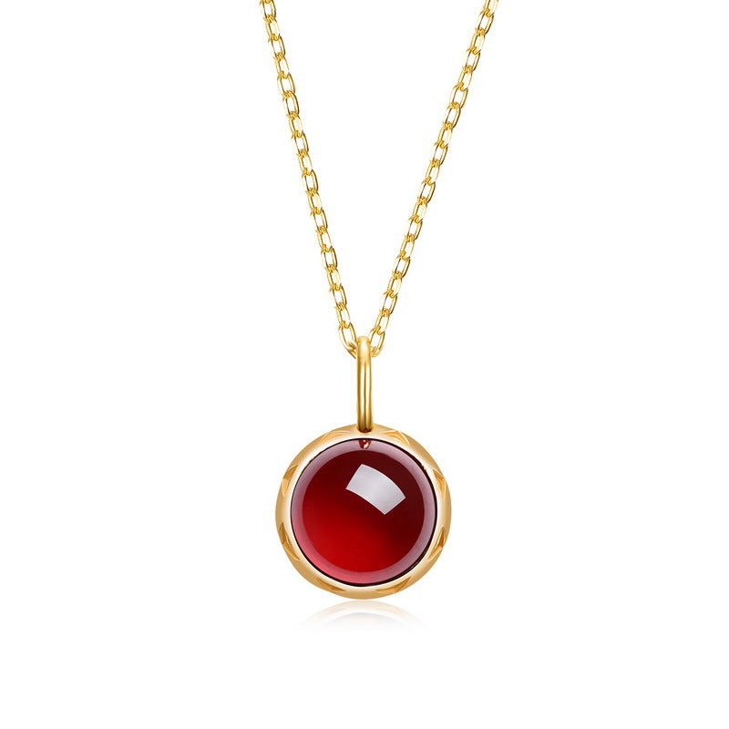 S925 Sterling Silver Jewelry Pendants Natural Mozambique Garnet Gemstone Necklace Charms