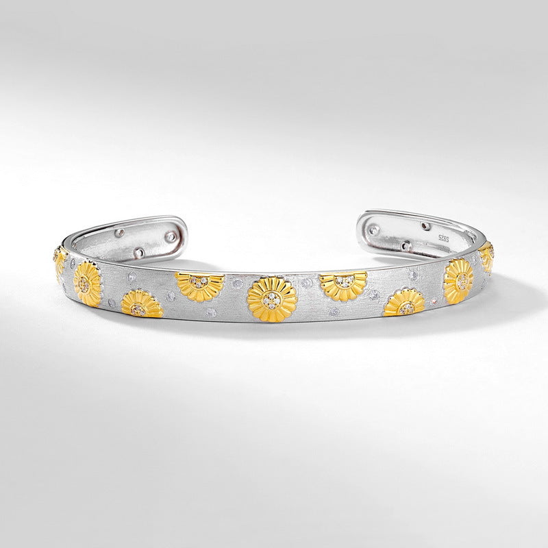 S925 Sterling Silver Jewelry Bangle Hand Made Wire Drawing Craft Silky Surface Texture Bangles