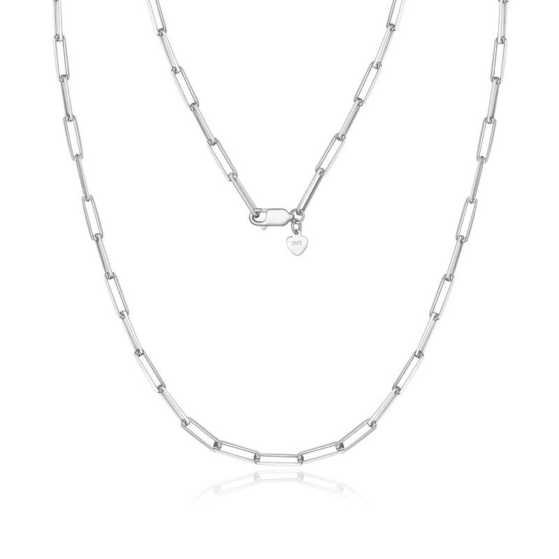 S925 Sterling Silver Jewelry Chain Gold Plating Clip Interlock Style Necklace Chains