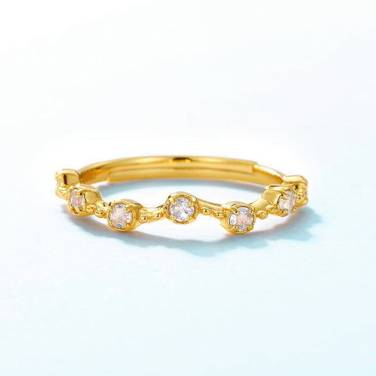 S925 Sterling Silver Jewelry Ring Natural Clear Quartz Gemstone Fashion Style Rings