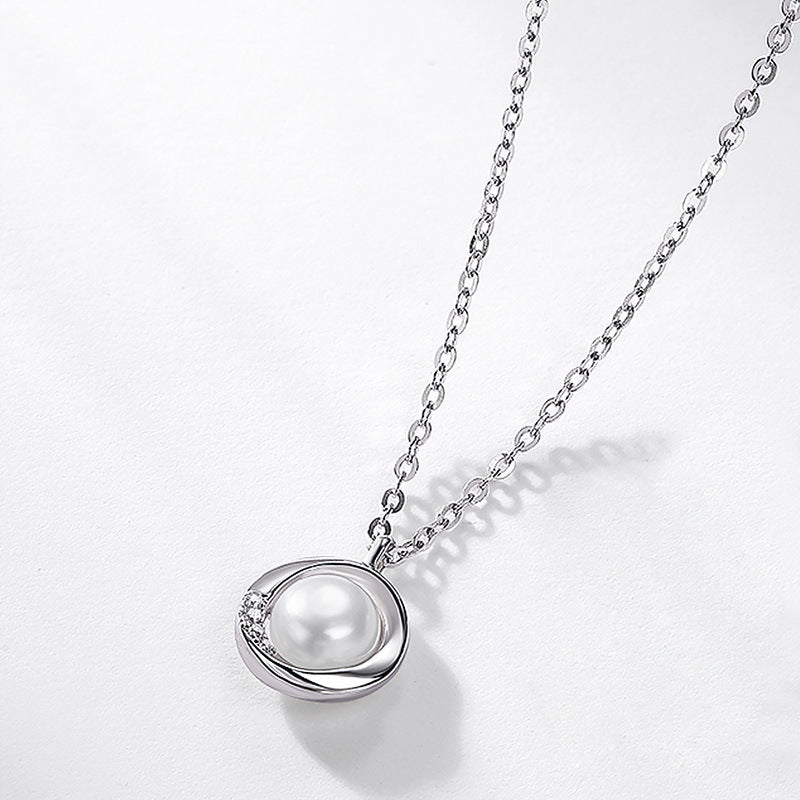 S925 Sterling Silver Jewelry Necklace Natural Freshwater Pearl Gemstone Simple Luxury Necklace