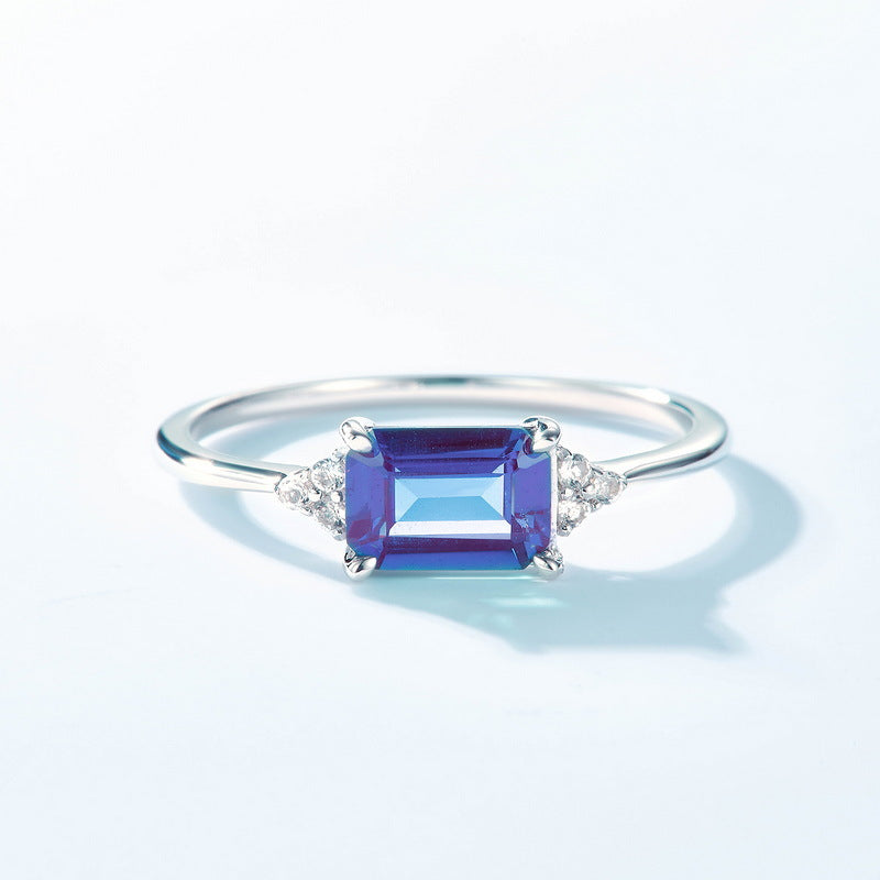 S925 Sterling Silver Jewelry Ring Alexandrite Gemstone Ins Style Fine Jewelry Rings