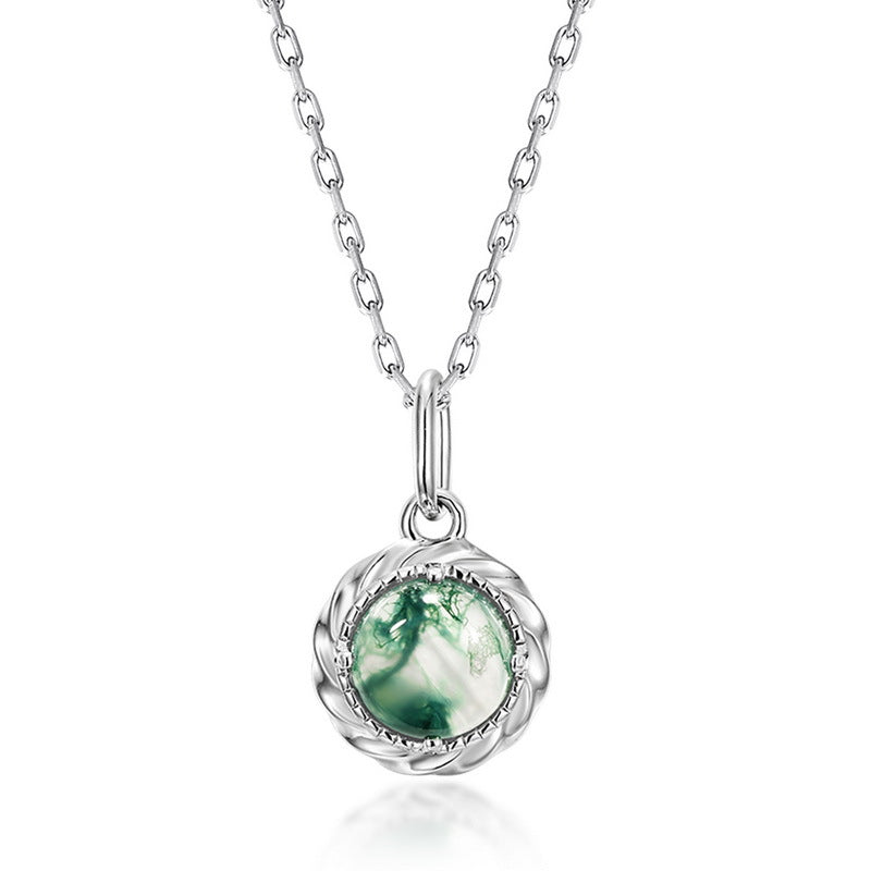 S925 Sterling Silver Jewelry Pendant Magical Color Opal Gemstone Necklace Charms
