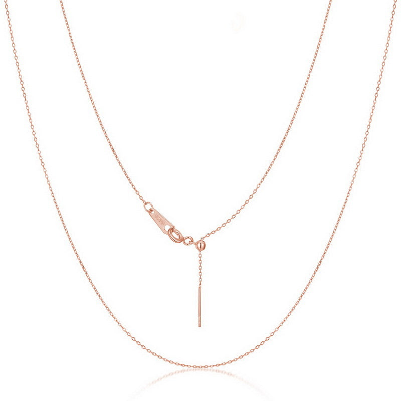 S925 Sterling Silver Jewelry Chain Gold Plating Length Adjustable Bead Necklace Chains