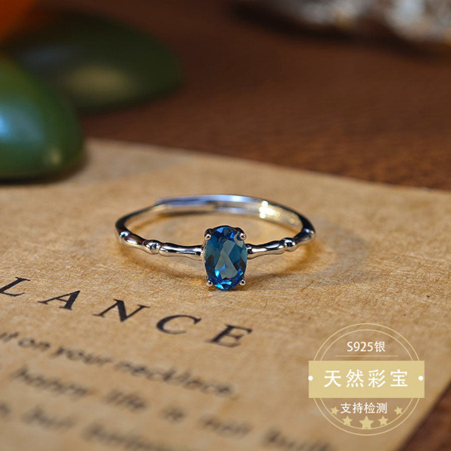 S925 Sterling Silver Fine Jewelry Natural Amethyst Gemstone Fashion Style Simple Luxury Rings