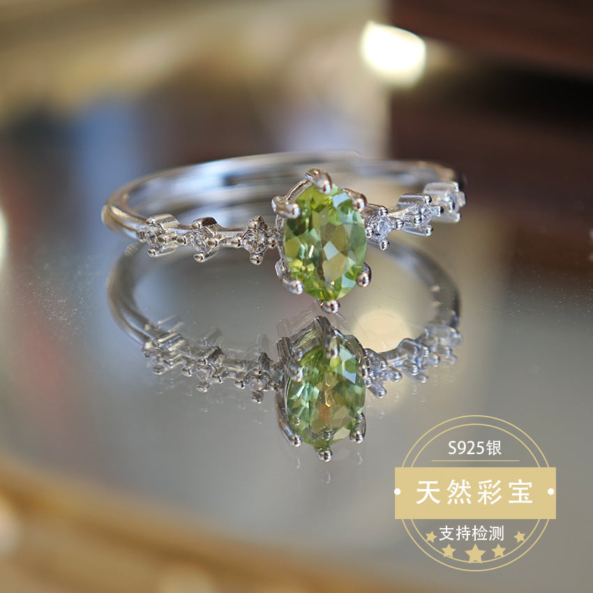 S925 Sterling Silver Jewelry Ring Natural London Blue Topaz Gemstone Simple Luxury Rings