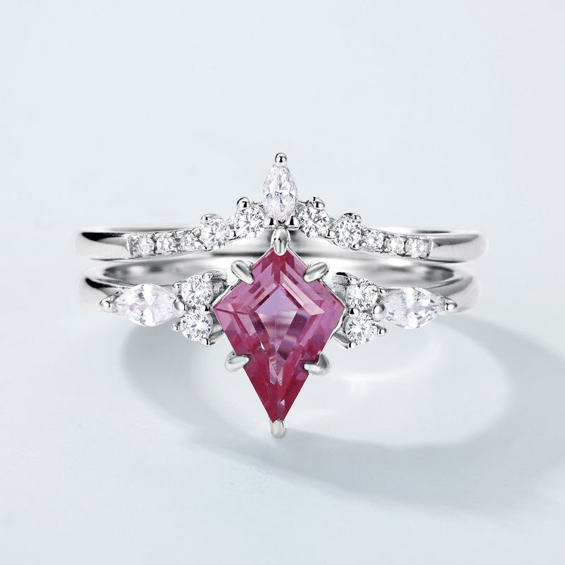 S925 Sterling Silver Jewelry Ring Alexandrite Gemstone Fashion Style Stacking Rings