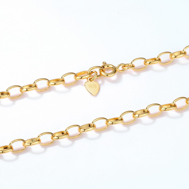 S925 Sterling Silver Jewelry Chain Gold Plating Fashion Simple Luxury Necklace Chains
