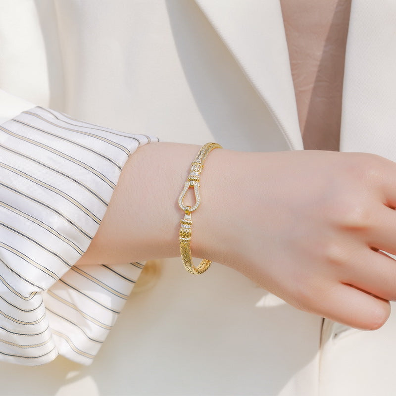S925 Sterling Silver Jewelry Bangle Hand Made Wire Drawing Craft Silky Surface Texture Knitting Style Bangles