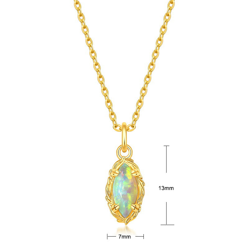 S925 Sterling Silver Jewelry Pendants Opal Gemstone Mariquesa Style Necklace Charms