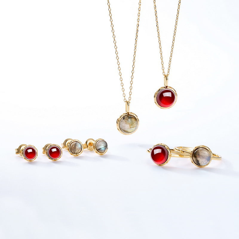 S925 Sterling Silver Jewelry Pendants Natural Mozambique Garnet Gemstone Necklace Charms