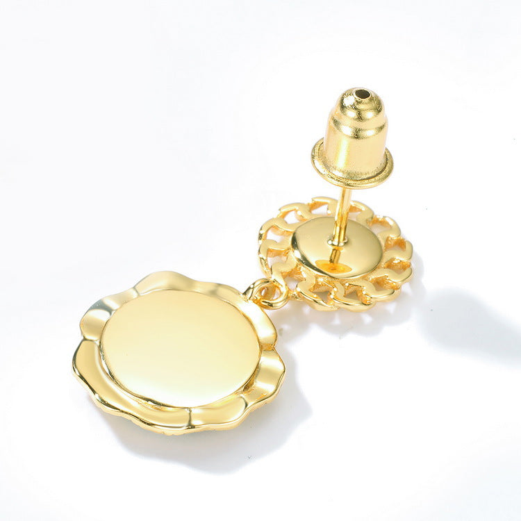 S925 Sterling Silver Jewelry Earrings Natural Malachite Gemstone Luxury Drop Earrings