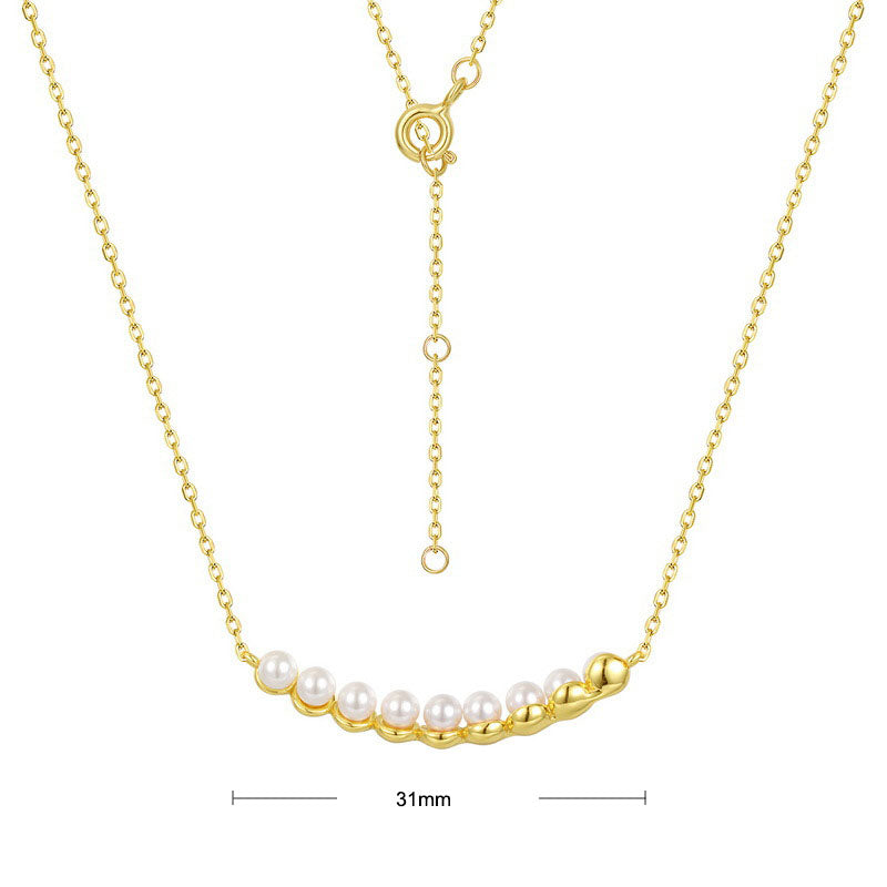 S925 Sterling Silver Jewelry Necklace Shell Pearl Gemstone Fashion Charms Necklace