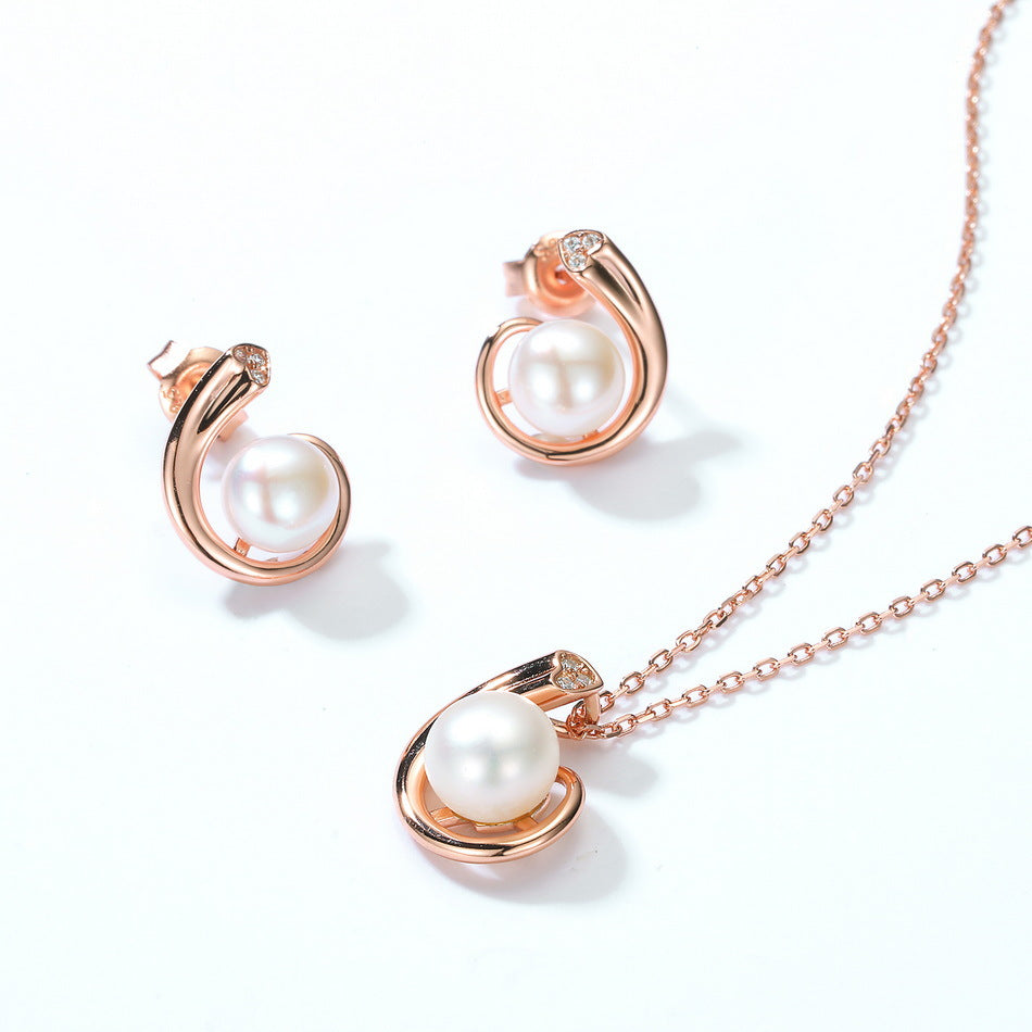 S925 Sterling Silver Jewelry Pendants Natural Freshwater Pearl Gemstone Rose Gold Necklace Charms