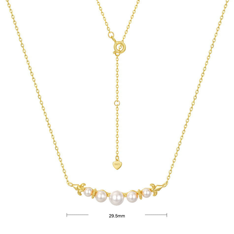 S925 Sterling Silver Jewelry Necklace Shell Pearl Gemstone Charms Choker Necklaces