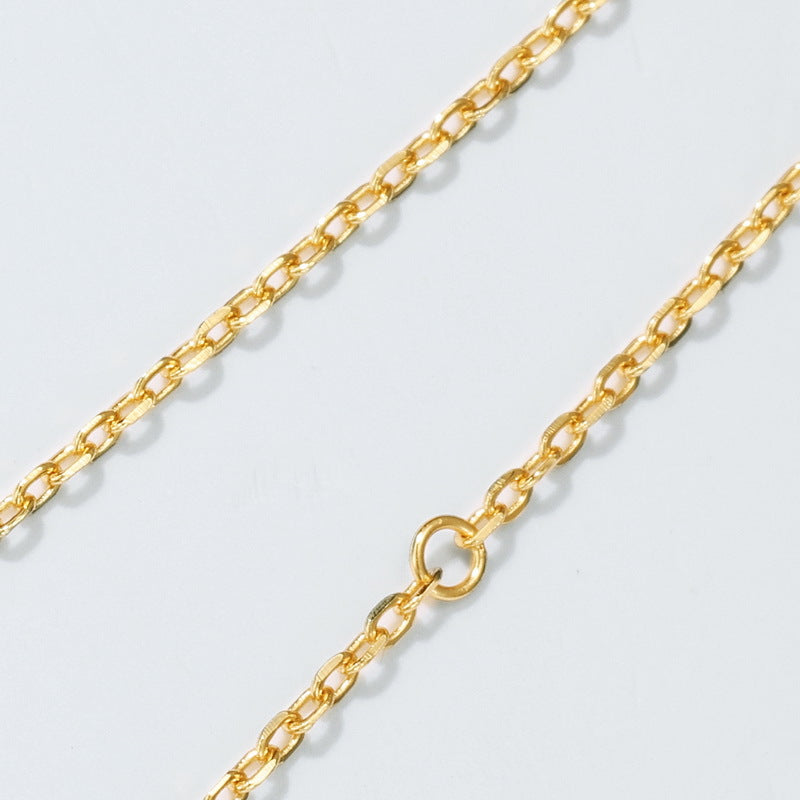S925 Sterling Silver Jewelry Chain Gold Plating Length Adjustable 1.5mm Necklace Chains