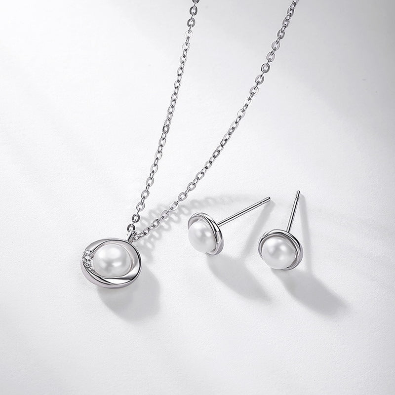 S925 Sterling Silver Jewelry Necklace Natural Freshwater Pearl Gemstone Simple Luxury Necklace