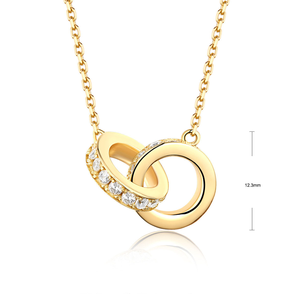 S925 Sterling Silver Jewelry Necklace White Zircon Gemstone Double Rings Choker Necklaces