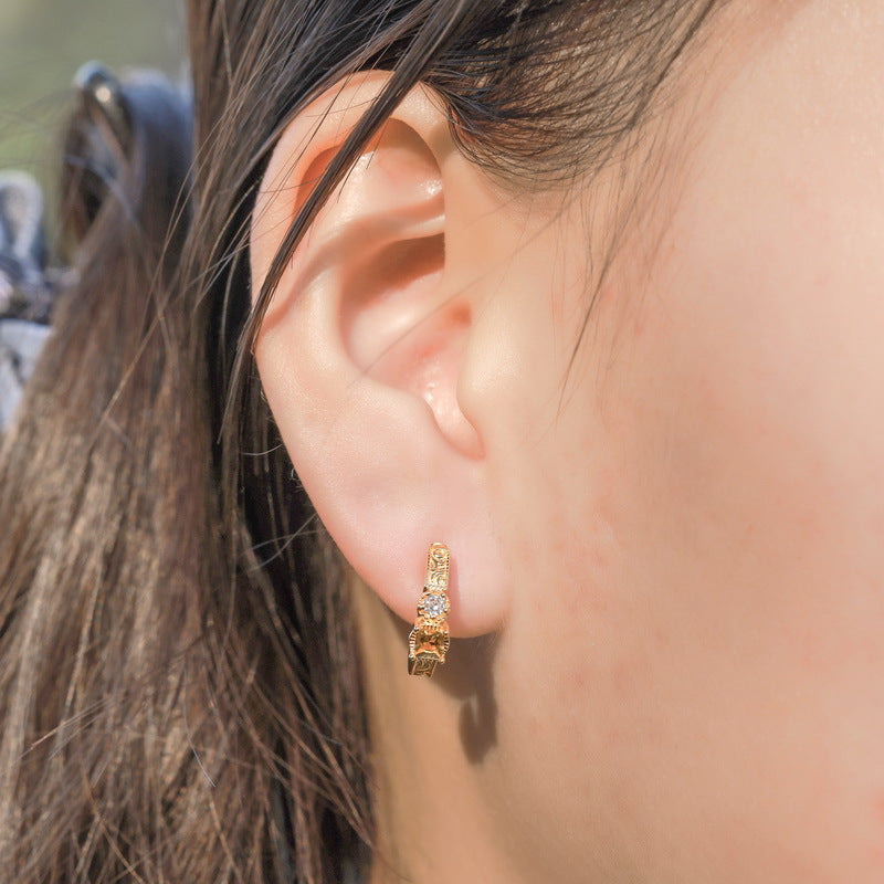 S925 Sterling Silver Jewelry Earrings Natural Citrine Gemstone 10K Gold Plating Earrings