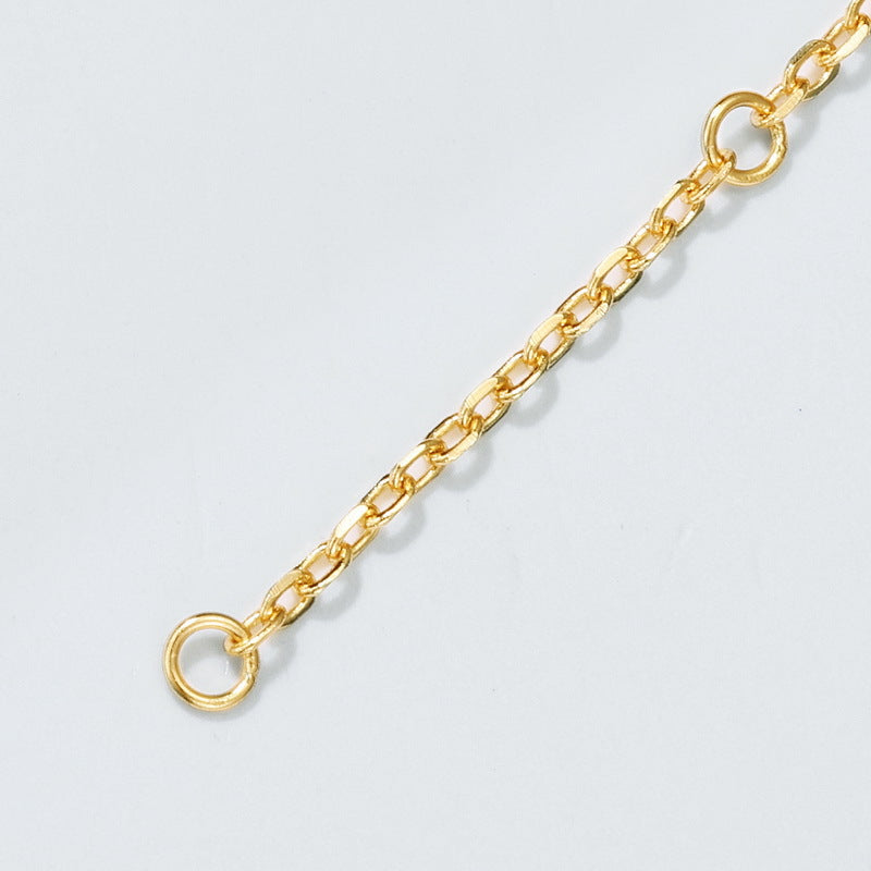 S925 Sterling Silver Jewelry Chain Gold Plating Length Adjustable 1.5mm Necklace Chains