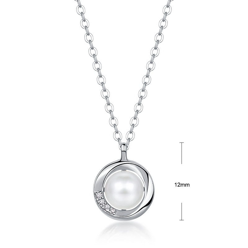 S925 Sterling Silver Jewelry Necklace Natural Freshwater Pearl Gemstone Simple Luxury Necklace