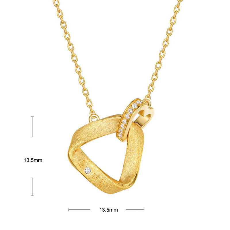 S925 Sterling Silver Jewelry Necklace White Zircon Gemstone Brushed Finish Charms Necklaces