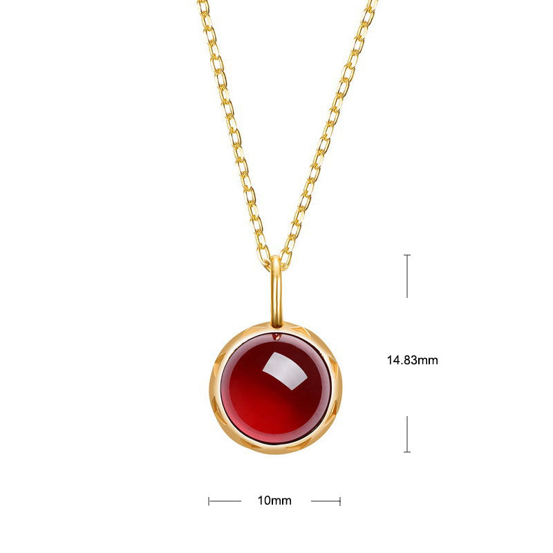 S925 Sterling Silver Jewelry Pendants Natural Mozambique Garnet Gemstone Necklace Charms