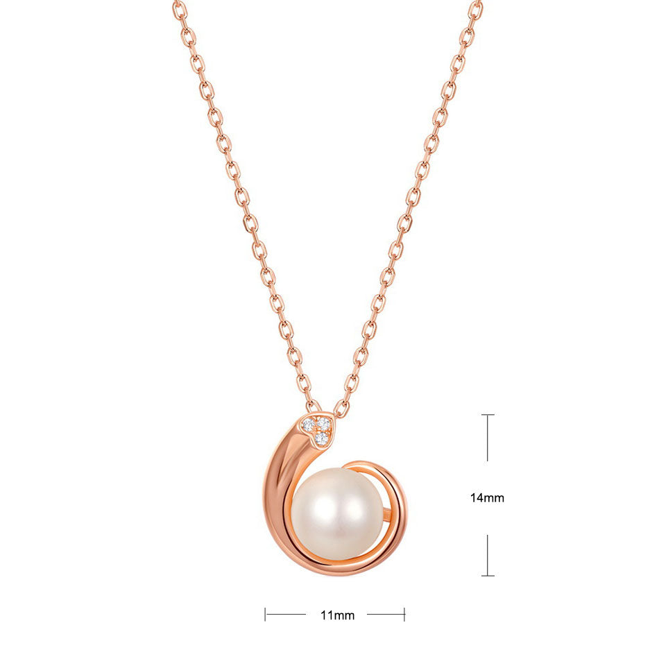 S925 Sterling Silver Jewelry Pendants Natural Freshwater Pearl Gemstone Rose Gold Necklace Charms