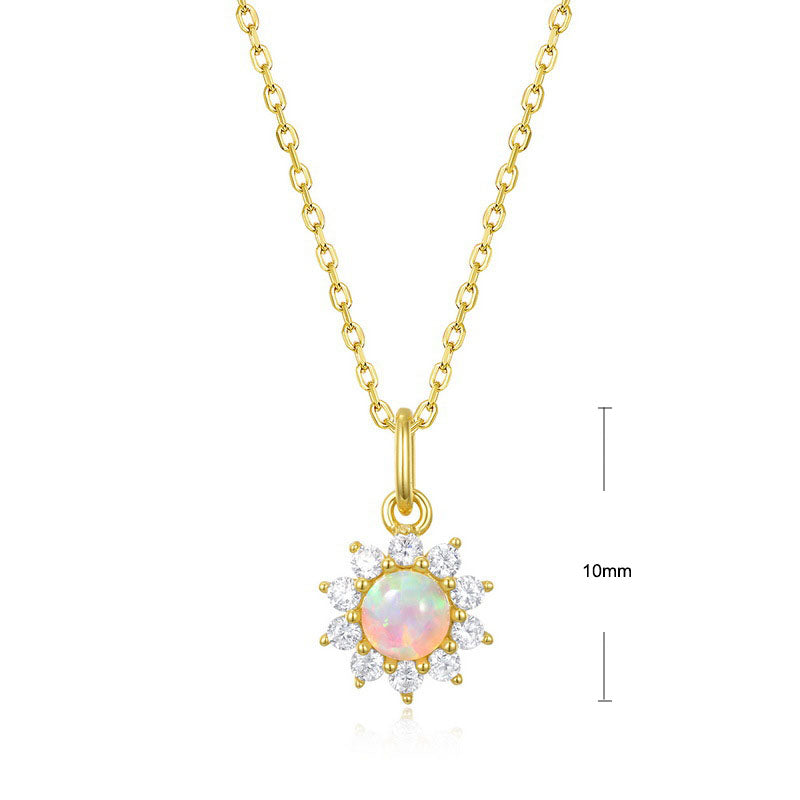 S925 Sterling Silver Jewelry Charms Magical Color Opal Gemstone Star Style Necklace Pendant