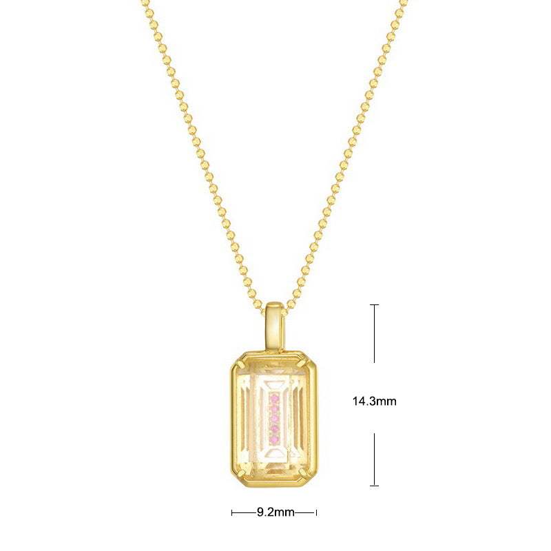 S925 Sterling Silver Jewelry Pendants Natural Clear Quartz Gemstone Necklace Charms