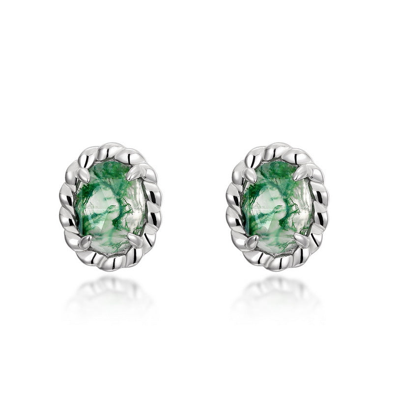 S925 Sterling Silver Jewelry Earrings Natural Black Onyx Gemstone Gold Plating Earrings