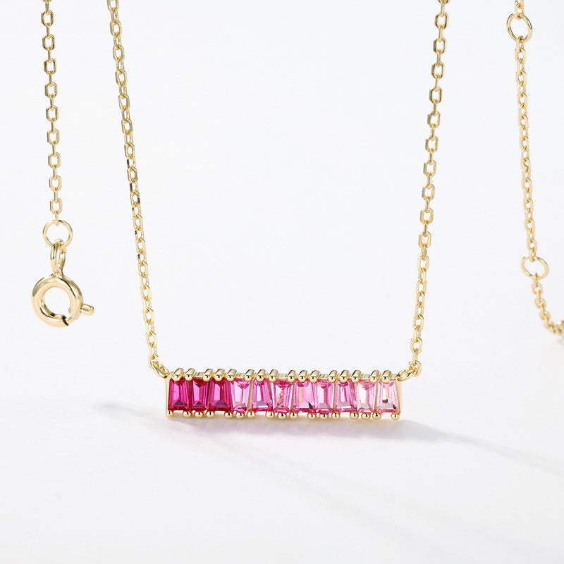 S925 Sterling Silver Jewelry Ring Pink Corundum Gemstone Unique Design Simple Luxury Rings