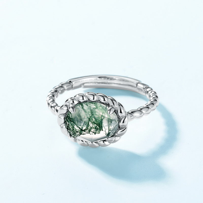 S925 Sterling Silver Jewelry Ring Natural Black Onyx Gemstone Gold Plating Simple Luxury Ring