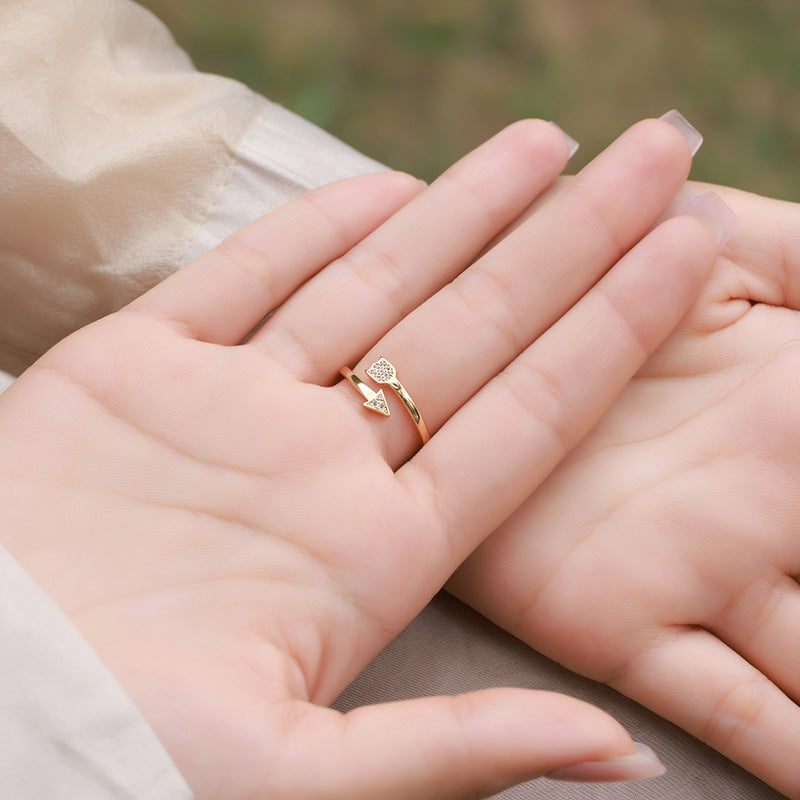 S925 Sterling Silver Jewelry Ring Natural Garnet Gemstone Love Arrow Style Fashion Rings